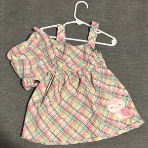 Carters Plaid Baby Dress with Owl Patch